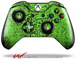 Decal Skin Wrap fits Microsoft XBOX One Wireless Controller Folder Doodles Neon Green
