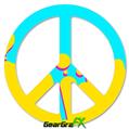 Drip Yellow Teal Pink - Peace Sign Car Window Decal 6 x 6 inches