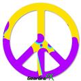 Drip Purple Yellow Teal - Peace Sign Car Window Decal 6 x 6 inches