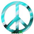 Paint Blend Teal - Peace Sign Car Window Decal 6 x 6 inches