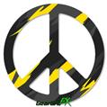 Jagged Camo Yellow - Peace Sign Car Window Decal 6 x 6 inches
