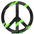 Jagged Camo Neon Green - Peace Sign Car Window Decal 6 x 6 inches