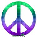 Faded Dots Purple Green - Peace Sign Car Window Decal 6 x 6 inches