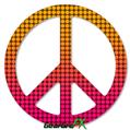Faded Dots Hot Pink Orange - Peace Sign Car Window Decal 6 x 6 inches