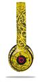 Skin Decal Wrap compatible with Beats Solo 2 WIRED Headphones Folder Doodles Yellow (HEADPHONES NOT INCLUDED)