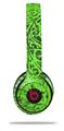 Skin Decal Wrap compatible with Beats Solo 2 WIRED Headphones Folder Doodles Neon Green (HEADPHONES NOT INCLUDED)