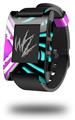 Black Waves Neon Teal Hot Pink - Decal Style Skin fits original Pebble Smart Watch (WATCH SOLD SEPARATELY)
