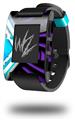 Black Waves Neon Teal Purple - Decal Style Skin fits original Pebble Smart Watch (WATCH SOLD SEPARATELY)