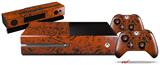 Folder Doodles Burnt Orange - Holiday Bundle Decal Style Skin fits XBOX One Console Original, Kinect and 2 Controllers (XBOX SYSTEM NOT INCLUDED)