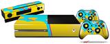 Drip Yellow Teal Pink - Holiday Bundle Decal Style Skin fits XBOX One Console Original, Kinect and 2 Controllers (XBOX SYSTEM NOT INCLUDED)