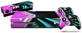 Black Waves Neon Teal Hot Pink - Holiday Bundle Decal Style Skin fits XBOX One Console Original, Kinect and 2 Controllers (XBOX SYSTEM NOT INCLUDED)