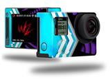 Black Waves Neon Teal Purple - Decal Style Skin fits GoPro Hero 4 Silver Camera (GOPRO SOLD SEPARATELY)
