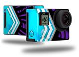 Black Waves Neon Teal Purple - Decal Style Skin fits GoPro Hero 4 Black Camera (GOPRO SOLD SEPARATELY)