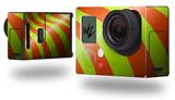 Two Tone Waves Neon Green Orange - Decal Style Skin fits GoPro Hero 3+ Camera (GOPRO NOT INCLUDED)