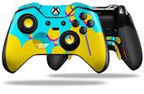 Drip Yellow Teal Pink - Decal Style Skin fits Microsoft XBOX One ELITE Wireless Controller