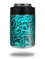 Skin Decal Wrap for Yeti Colster, Ozark Trail and RTIC Can Coolers - Folder Doodles Neon Teal (COOLER NOT INCLUDED)
