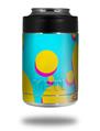Skin Decal Wrap for Yeti Colster, Ozark Trail and RTIC Can Coolers - Drip Yellow Teal Pink (COOLER NOT INCLUDED)