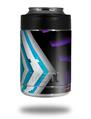 Skin Decal Wrap for Yeti Colster, Ozark Trail and RTIC Can Coolers - Black Waves Neon Teal Purple (COOLER NOT INCLUDED)