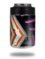 Skin Decal Wrap for Yeti Colster, Ozark Trail and RTIC Can Coolers - Black Waves Orange Hot Pink (COOLER NOT INCLUDED)