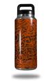WraptorSkinz Skin Decal Wrap for Yeti Rambler Bottle 36oz Folder Doodles Burnt Orange (YETI NOT INCLUDED)