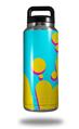 WraptorSkinz Skin Decal Wrap for Yeti Rambler Bottle 36oz Drip Yellow Teal Pink (YETI NOT INCLUDED)