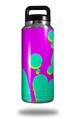 WraptorSkinz Skin Decal Wrap for Yeti Rambler Bottle 36oz Drip Teal Pink Yellow (YETI NOT INCLUDED)