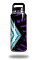 WraptorSkinz Skin Decal Wrap for Yeti Rambler Bottle 36oz Black Waves Neon Teal Purple (YETI NOT INCLUDED)