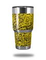 WraptorSkinz Skin Wrap compatible with RTIC 30oz ORIGINAL 2017 AND OLDER Tumblers Folder Doodles Yellow (TUMBLER NOT INCLUDED)
