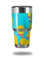 WraptorSkinz Skin Wrap compatible with RTIC 30oz ORIGINAL 2017 AND OLDER Tumblers Drip Yellow Teal Pink (TUMBLER NOT INCLUDED)
