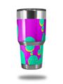WraptorSkinz Skin Wrap compatible with RTIC 30oz ORIGINAL 2017 AND OLDER Tumblers Drip Teal Pink Yellow (TUMBLER NOT INCLUDED)
