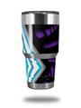 WraptorSkinz Skin Wrap compatible with RTIC 30oz ORIGINAL 2017 AND OLDER Tumblers Black Waves Neon Teal Purple (TUMBLER NOT INCLUDED)