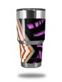 WraptorSkinz Skin Wrap compatible with RTIC 30oz ORIGINAL 2017 AND OLDER Tumblers Black Waves Orange Hot Pink (TUMBLER NOT INCLUDED)