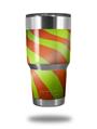 WraptorSkinz Skin Wrap compatible with RTIC 30oz ORIGINAL 2017 AND OLDER Tumblers Two Tone Waves Neon Green Orange (TUMBLER NOT INCLUDED)