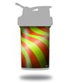 Decal Style Skin Wrap works with Blender Bottle 22oz ProStak Two Tone Waves Neon Green Orange (BOTTLE NOT INCLUDED)