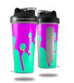 Decal Style Skin Wrap works with Blender Bottle 28oz Drip Teal Pink Yellow (BOTTLE NOT INCLUDED)