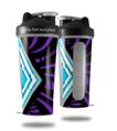 Decal Style Skin Wrap works with Blender Bottle 28oz Black Waves Neon Teal Purple (BOTTLE NOT INCLUDED)