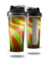 Decal Style Skin Wrap works with Blender Bottle 28oz Two Tone Waves Neon Green Orange (BOTTLE NOT INCLUDED)