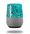Decal Style Skin Wrap for Google Home Original - Folder Doodles Neon Teal (GOOGLE HOME NOT INCLUDED)