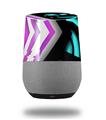 Decal Style Skin Wrap for Google Home Original - Black Waves Neon Teal Hot Pink (GOOGLE HOME NOT INCLUDED)