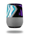 Decal Style Skin Wrap for Google Home Original - Black Waves Neon Teal Purple (GOOGLE HOME NOT INCLUDED)