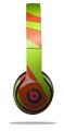 WraptorSkinz Skin Decal Wrap compatible with Beats Solo 2 and Solo 3 Wireless Headphones Two Tone Waves Neon Green Orange (HEADPHONES NOT INCLUDED)