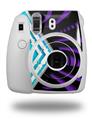WraptorSkinz Skin Decal Wrap compatible with Fujifilm Mini 8 Camera Black Waves Neon Teal Purple (CAMERA NOT INCLUDED)
