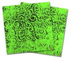 WraptorSkinz Vinyl Craft Cutter Designer 12x12 Sheets Folder Doodles Neon Green - 2 Pack