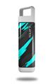 Skin Decal Wrap for Clean Bottle Square Titan Plastic 25oz Jagged Camo Neon Teal (BOTTLE NOT INCLUDED)