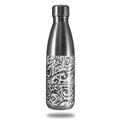 Skin Decal Wrap for RTIC Water Bottle 17oz Folder Doodles White (BOTTLE NOT INCLUDED)