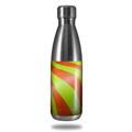 Skin Decal Wrap for RTIC Water Bottle 17oz Two Tone Waves Neon Green Orange (BOTTLE NOT INCLUDED)