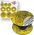 Decal Style Vinyl Skin Wrap 3 Pack for PopSockets Folder Doodles Yellow (POPSOCKET NOT INCLUDED)