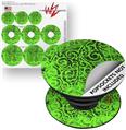 Decal Style Vinyl Skin Wrap 3 Pack for PopSockets Folder Doodles Neon Green (POPSOCKET NOT INCLUDED)