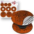 Decal Style Vinyl Skin Wrap 3 Pack for PopSockets Folder Doodles Burnt Orange (POPSOCKET NOT INCLUDED)