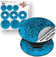 Decal Style Vinyl Skin Wrap 3 Pack for PopSockets Folder Doodles Blue Medium (POPSOCKET NOT INCLUDED)